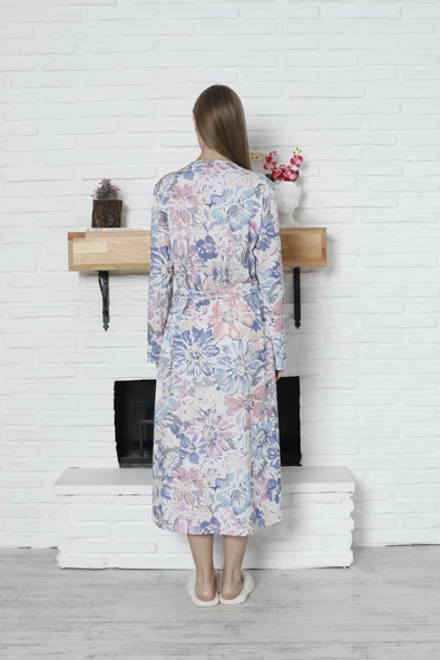 Limissi Viskon Desenli Sabahlık %100 Pamuk - Resim 3