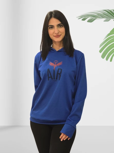 Air Baskılı Kapüşonlu Swaetshirt (Lacivert) - Resim 2