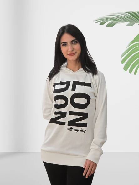 London Baskılı Kapüşonlu Swaetshirt (Mavi) - Resim 2