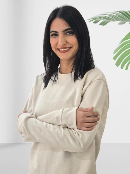 Düz Sıfır Yaka Sweatshirt (K. Beyaz) - Resim 4