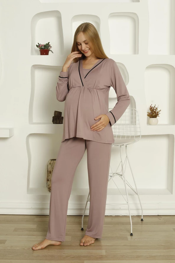 Limissi Viskon Loğusa Karanfil Pijama Takımı %100 Pamuk - Resim 2