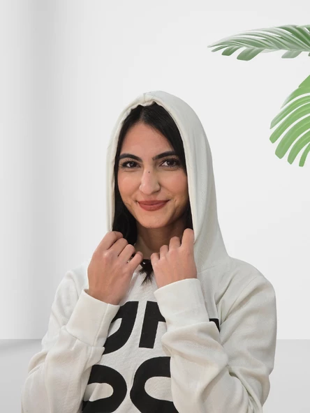 London Baskılı Kapüşonlu Swaetshirt (Mavi) - Resim 4