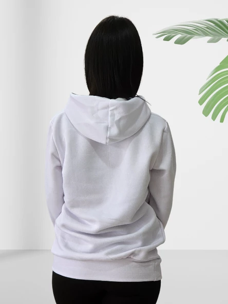 New York Baskılı Kapüşonlu Swaetshirt (Beyaz) - Resim 6