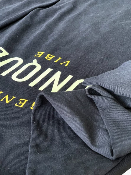 Unique Baskılı Kapüşonlu Swaetshirt (Lacivert) - Resim 6