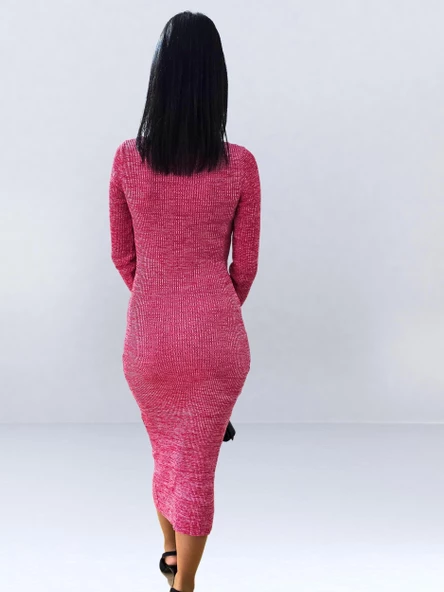 Fitted Kesim Pembe Mango Model Elbise - 7