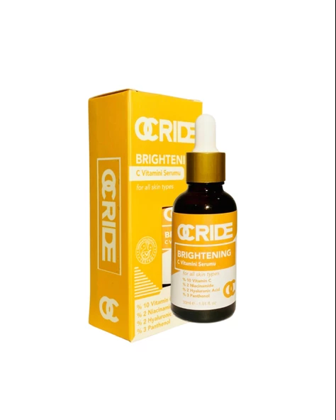 Ocride Aydınlatıcı C Vitamini Cilt Serumu 30ml Vegan Pürüzsüzleştirici İnce Çizgi Azaltıcı (%10 VİTAMİN C)