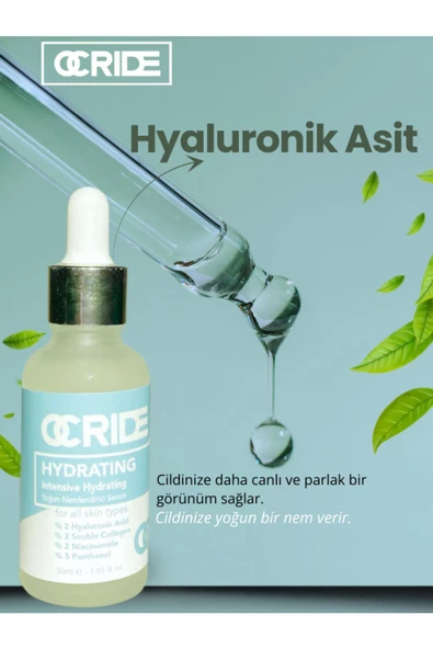 Ocride Yoğun Nemlendirici Hyalüronik Asit Cilt Serumu 30ml Vegan (%2 Hyaluronic Acid) - 5