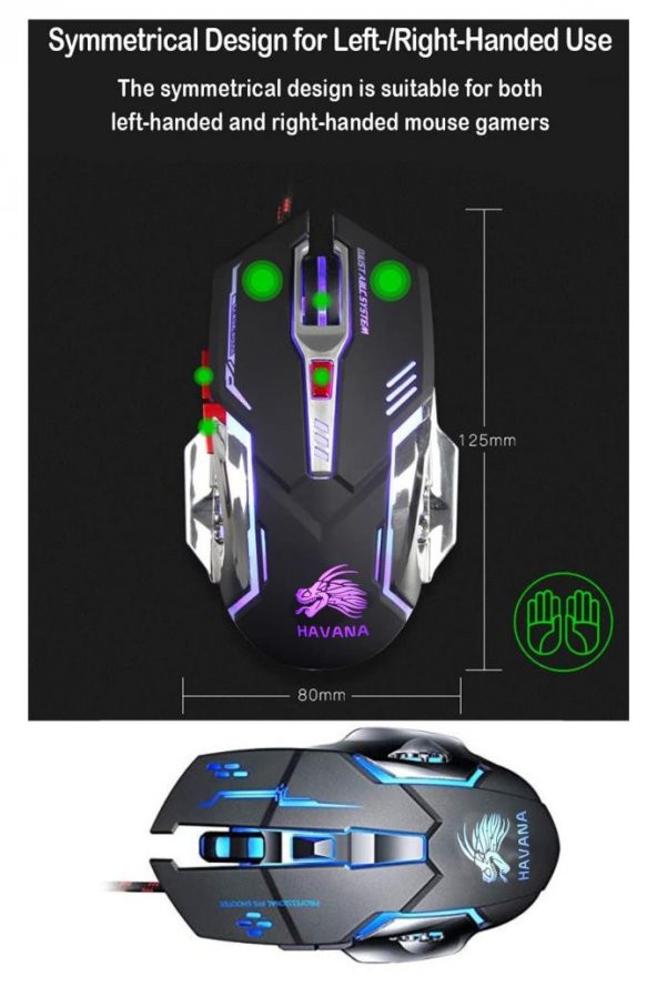 Gaming Mouse Kablolu Rgb Arkadan Aydınlatmalı Usb Optik Bilgisayar Faresi - 2