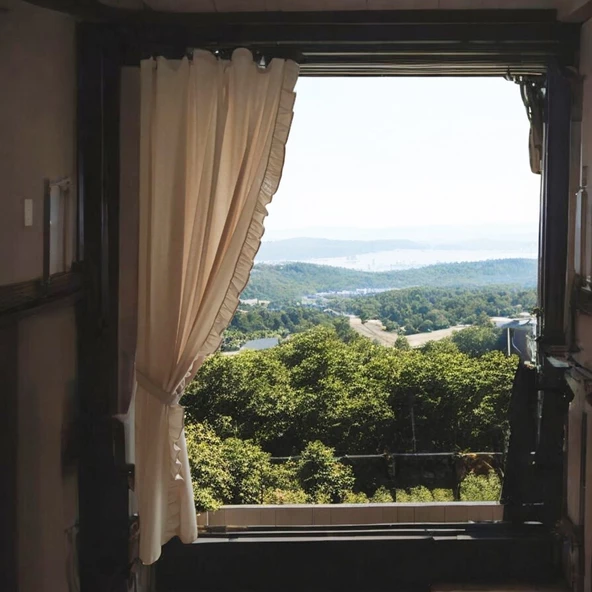 Fırfırlı Naturel Keten Vintage Pamuk Keten Perde (En x Boy) - Tek Kanat - 2