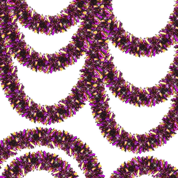 Mor Turuncu Renk 4 cm Genişlik Garland Çift Renk Sim Süs 180 cm ürün görseli 1