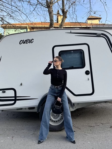 Uzun Kollu Crop Badi - Siyah - 3