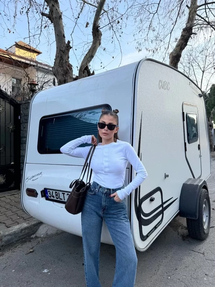 Uzun Kollu Crop Badi - Beyaz - 3