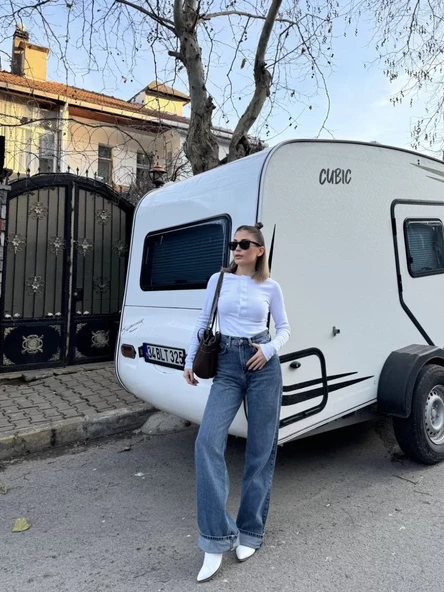 Uzun Kollu Crop Badi - Beyaz - 4