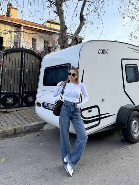 Uzun Kollu Crop Badi - Beyaz - 2