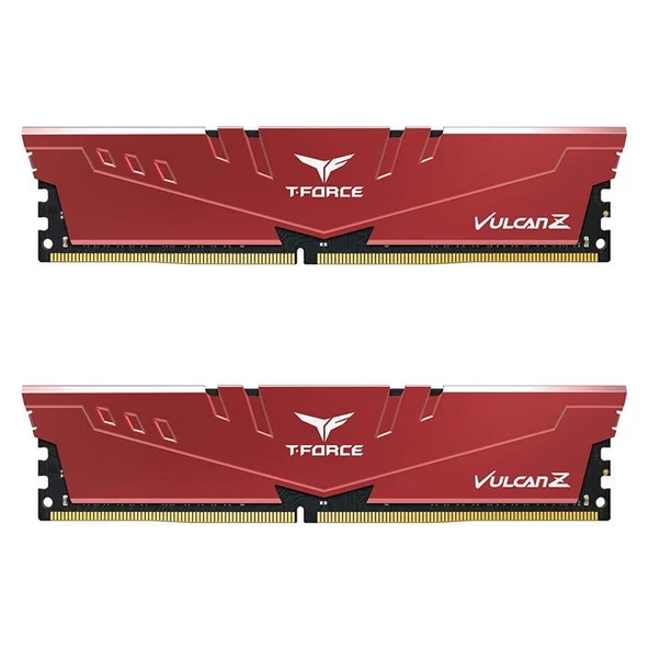 Team T-Force Vulcan Z Red 32GB 2x16GB 3200MHz CL16 DDR4 Gaming Ram (TLZRD432G3200HC16FDC01)