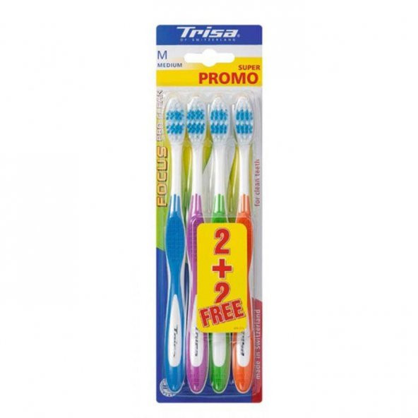Trisa Focus Pro Clean Diş Fırçası 4Lü Medium - Orta