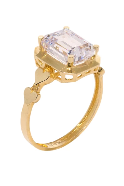 Cigold Taşlı Yüzük Baget 14 Ayar Altın 2,50 Gr OA-K21401028810 - 2