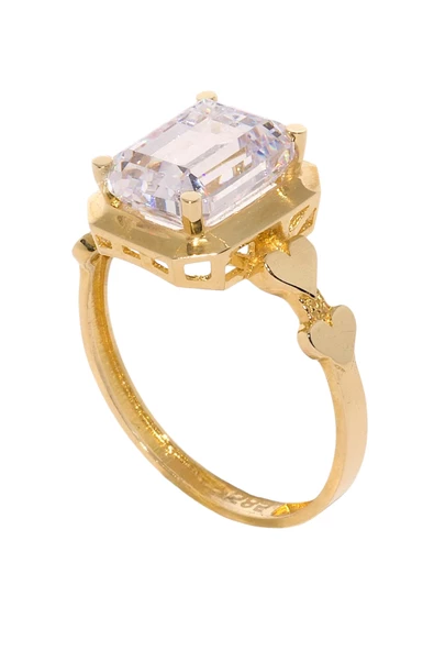 Cigold Taşlı Yüzük Baget 14 Ayar Altın 2,50 Gr OA-K21401028810