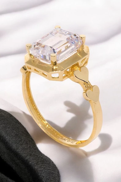 Cigold Taşlı Yüzük Baget 14 Ayar Altın 2,50 Gr OA-K21401028810 - 4