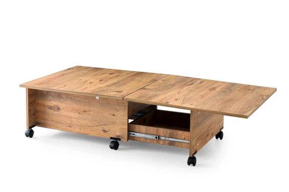 Akıllı Sihirli Tekerlekli Orta Sehpa 75x75 cm - 4