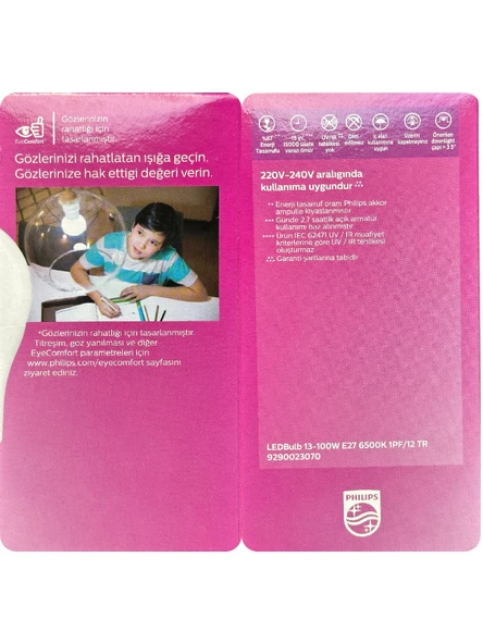Philips 13W (100W) 6500K (Beyaz Işık) E27 Duylu Led Ampul - 3