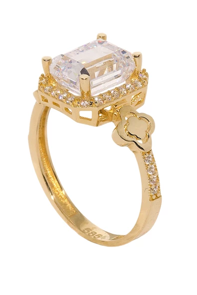 Cigold Taşlı Yüzük Baget 14 Ayar Altın 2,70 Gr OA-K21701028814 - 3
