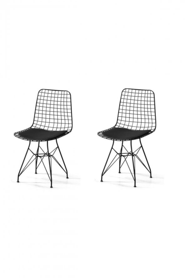 Erezoğulları Mobilya Metal Telli Mutfak Cafe Ofis Bahçe Sandalyesi 2li Set - 2