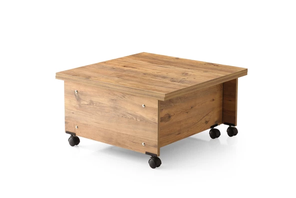 Akıllı Sihirli Tekerlekli Orta Sehpa 75x75 cm - 2