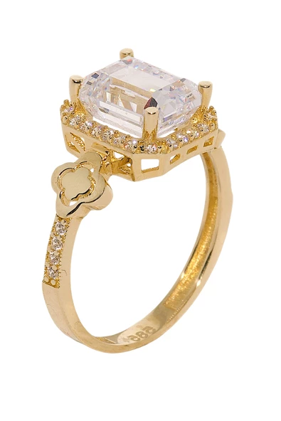 Cigold Taşlı Yüzük Baget 14 Ayar Altın 2,70 Gr OA-K21701028814 - 2