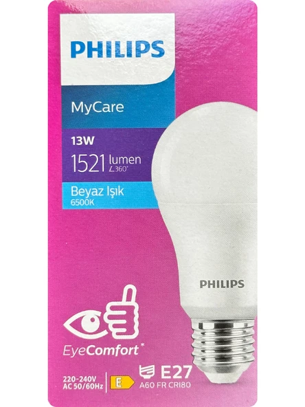 Philips 13W (100W) 6500K (Beyaz Işık) E27 Duylu Led Ampul (5 Adet) - 2