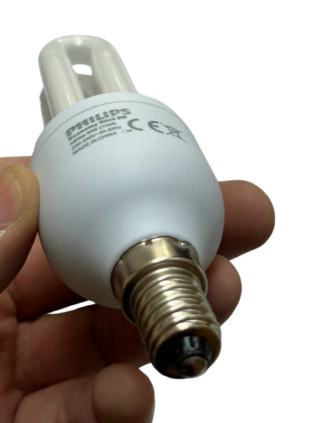 Philips 8W (42W) 2700K (Sarı Işık) E14 Duylu (İnce Duy) Floresan Ampul - 4