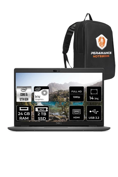 Dell  Latitude 3440 Intel Core i5 1235U 24GB 2TB SSD 14" FHD FDOS & PER4 Çanta