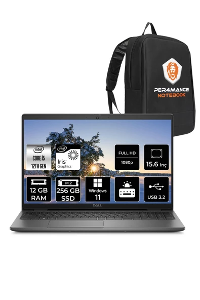 Dell  Latitude 3540 Intel Core i5 1235U 12GB 256GB SSD 15.6" FHD W11P & PER4 Çanta