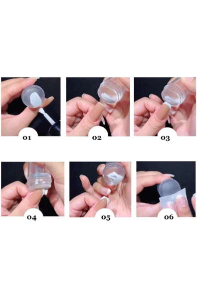 THREESTEP Tırnak Süs Damgalama Yumuşak Ve Pürüzsüz Yüzey, Kolay Ve Pratik French Stamper Aleti Seti - 5