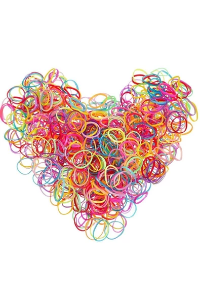 OMAC 100 Adet Renkli Saç Örgü Lastiği - 2