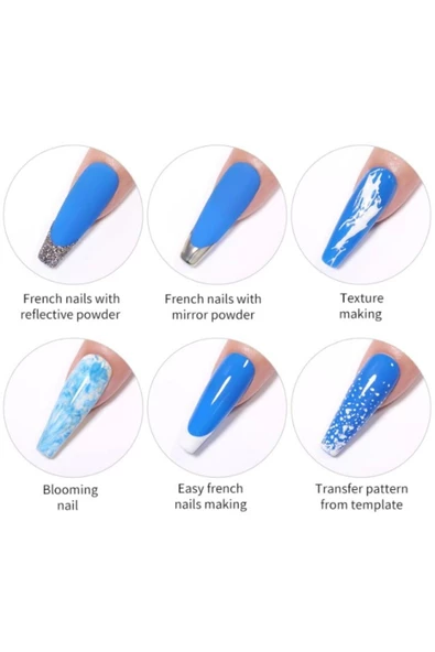 THREESTEP Tırnak Süs Damgalama Yumuşak Ve Pürüzsüz Yüzey, Kolay Ve Pratik French Stamper Aleti Seti - 4