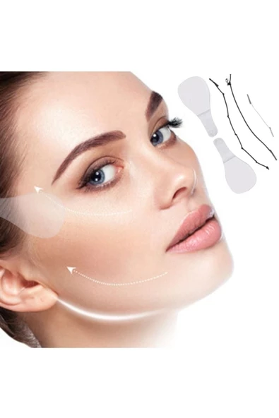 THREESTEP Yüz Cilt Kaş Gerdirme Boyun Germe Bandı 10 Adet Kırışıklık Gizleyici Gizli Bantlar - 2