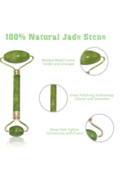 CMT Yeşim Taşı Yüz Masaj Aleti Cilt Anti Aging Skin Jade Roller - 4