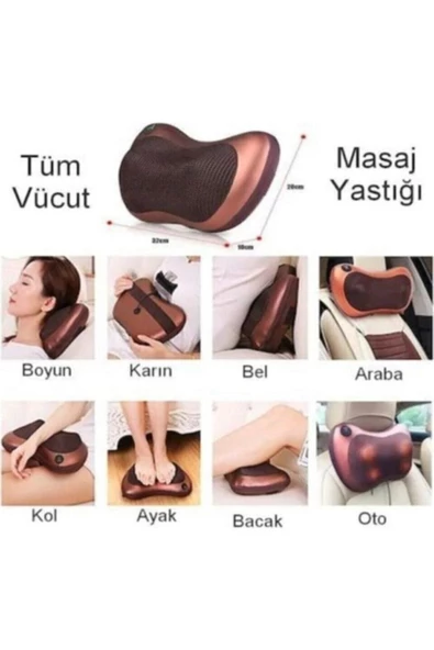 Mofy's Tüm Vücut Için Çift Motorlu Ovmalı Yoğurmalı Çok Amaçlı Masaj Yastığı Kemeri Bel Boyun Omuz Sırt - 5