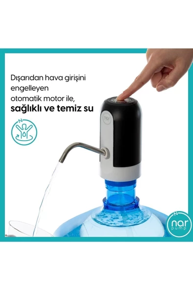 OMAC Kopya - Hızlı Ve Sessiz Damacana Pompası, Usb Şarjlı Ve Otomatik, Dakikada 1.7 Litre Su Çıkışı - 3