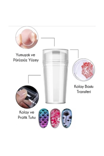 THREESTEP Tırnak Süs Damgalama Yumuşak Ve Pürüzsüz Yüzey, Kolay Ve Pratik French Stamper Aleti Seti - 2