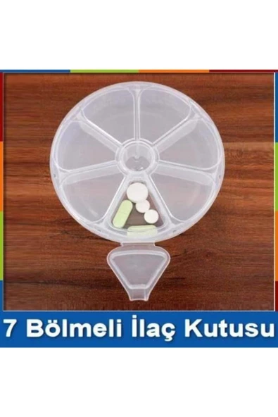 THREESTEP Plastik 7 Bölmeli Kapaklı Haftalık İlaç Hap Saklama Kutusu - 5