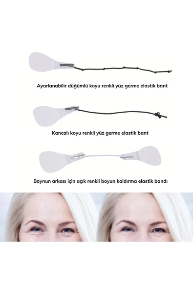 THREESTEP Yüz Cilt Kaş Gerdirme Boyun Germe Bandı 10 Adet Kırışıklık Gizleyici Gizli Bantlar - 3