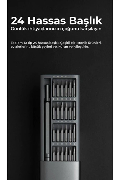 OMAC 24'lü Hassas Mıknatıslı Tornavida Seti Elektronik Saat Bilgisayar Tamir Tornavidası - 4