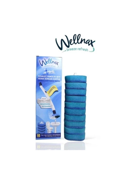 Wellnax Breeze Refresh | 10 Adet | Kullan At Süngerli Tuvalet Temizleme Yedek Başlık | Sadece Başlık - 3