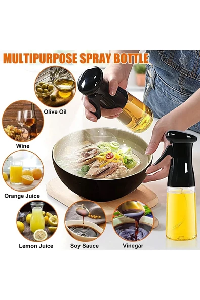 THREESTEP Sprey Yağdanlık, Airfryer Için Yağdanlık, Püskürtmeli Sprey Cam Şişe Zeytinyağı Sirke Yağ Püskürtücü - 2