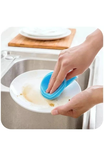 Nanopro 2 Adet Silikon Bulaşık Süngeri Yıkama Fırçası Tükenmeyen Sünger - Resim 3