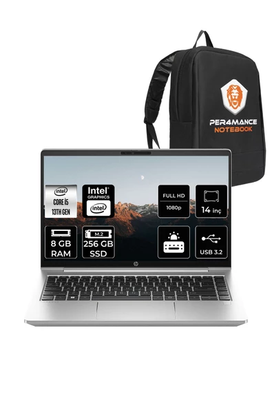 HP  ProBook 440 G10 Intel Core i5 1335U 8GB 256GB SSD 14" FHD FDOS & PER4 Çanta
