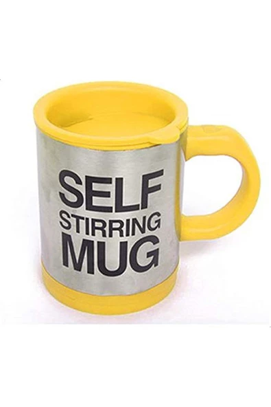 Patladı Gitti Yclshop Kendi Kendini Karıştıran Mikser Kupa Termos Bardak; Self Stirring Mug - Siyah