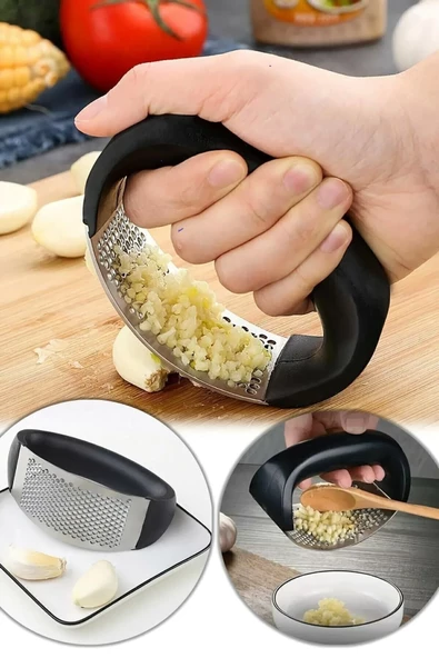 OMAC Paslanmaz Çelik Sarımsak Ezici Sarımsak Zencefil Ezeceği Sarımsak Öğütücü Rende - 4